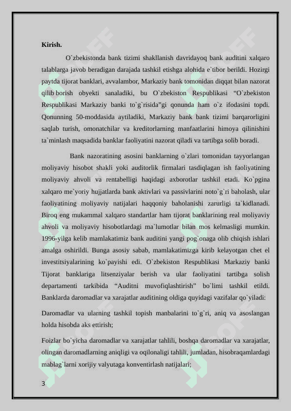 Banklarning xarajatlari va ularning hisobi. 3
