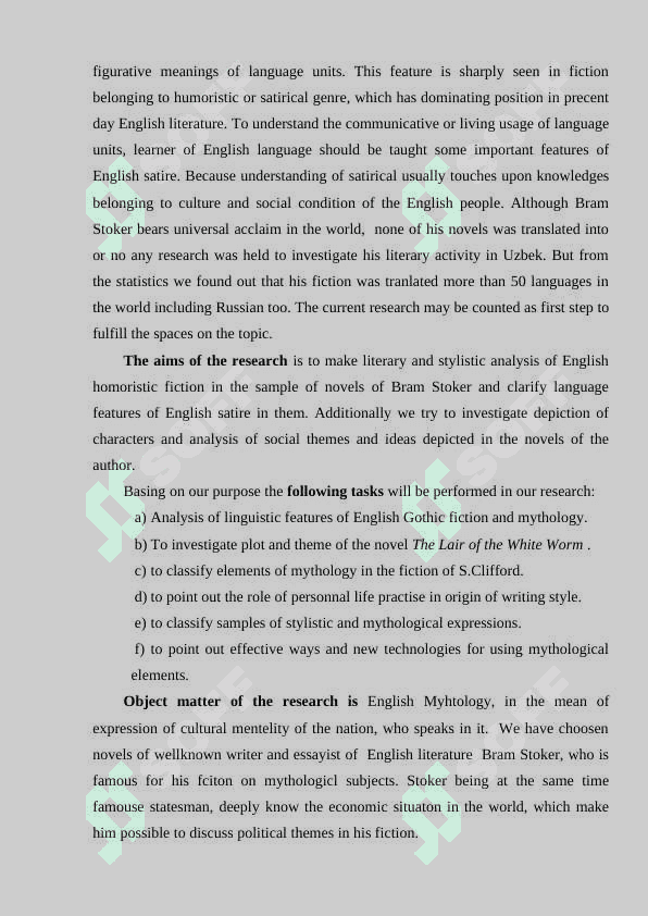 Analysis of usage of Mythology elements in the novel The Lair of the White Worm by Bram Stoker. 3