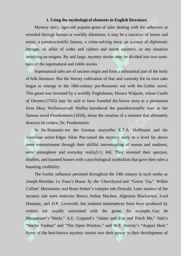 Analysis of usage of Mythology elements in the novel The Lair of the White Worm by Bram Stoker. 5