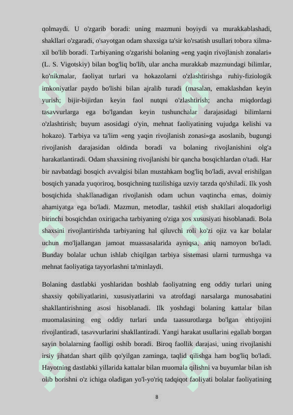 Uslubchining ta’lim tarbiyaviy ishlarga raxbarligi 8