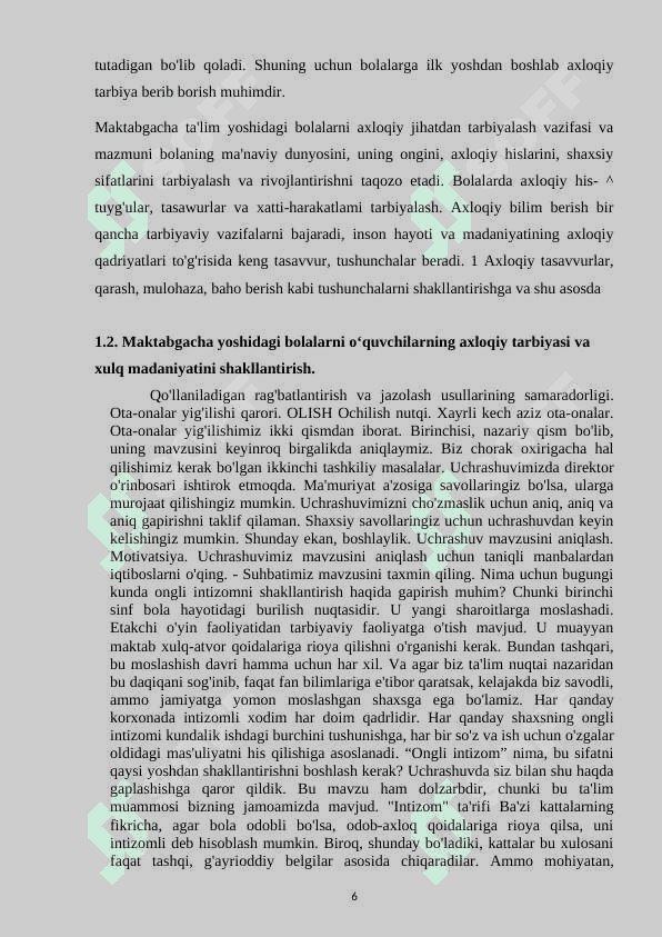 Maktabgacha ta’lim yoshidagi bolalarni axloqiy jihatdan tarbiyalash vazifasi amalga oshirish vositalari 6