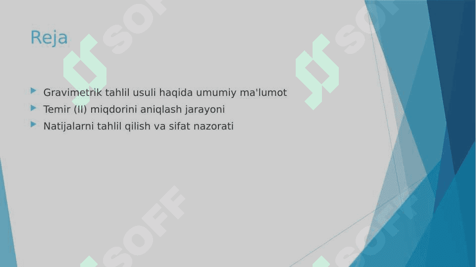Gravimetrik usulda preparat tarkibidagi temir (ll) miqdorini aniqlash 2