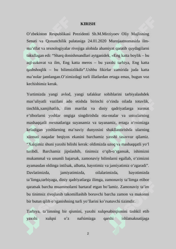 Darsdan tashqari vaqtdagi tarbiyaviy ishlarni tashkil etish texnologiyalari 2