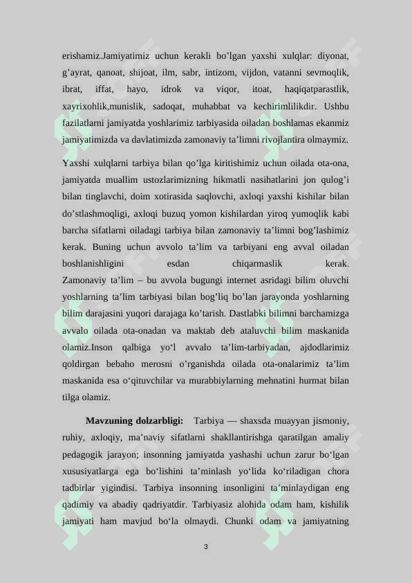 Darsdan tashqari vaqtdagi tarbiyaviy ishlarni tashkil etish texnologiyalari 3