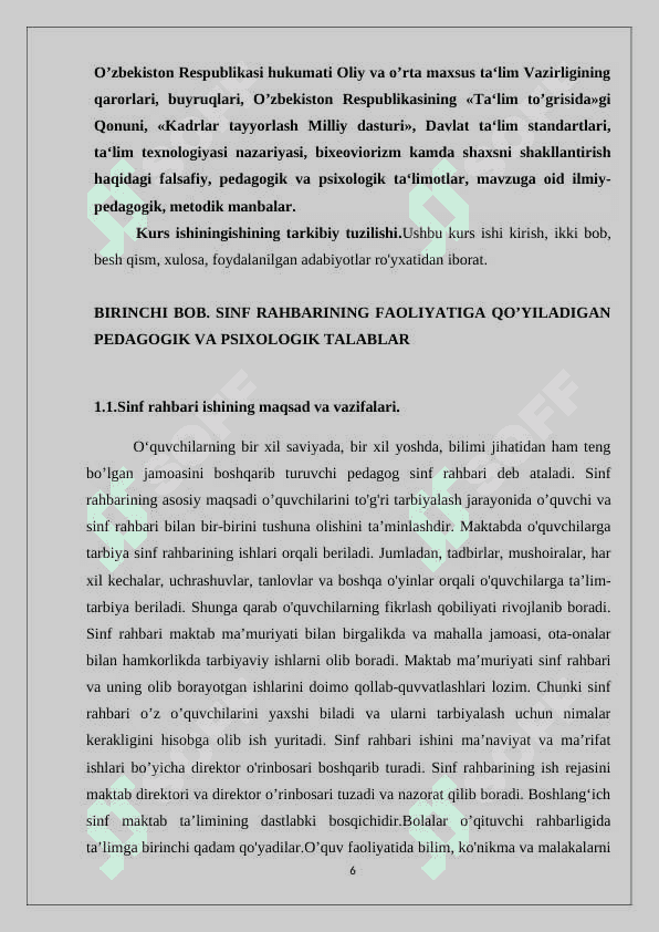 Maktabdagi tarbiyaviy ishlar tizimida sinf rahbarining faoliyatini tashkil etish metodikasi 6