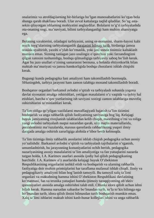 Sinfdan va maktabdan tashqari tarbiyaviy ishlarini rejalashtirish metodikasi 8