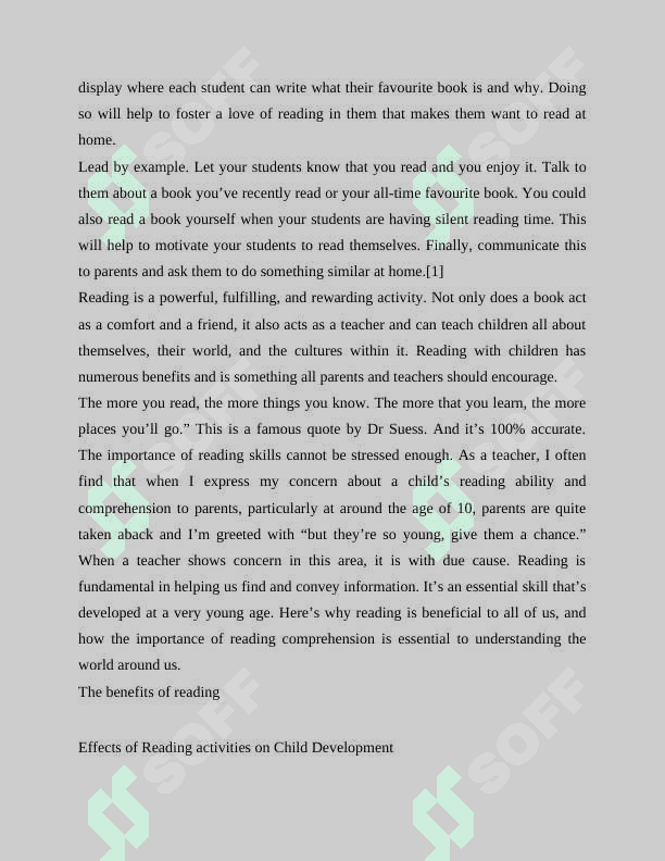 Importance of home reading activities in development of learners’ reading comprehension 7