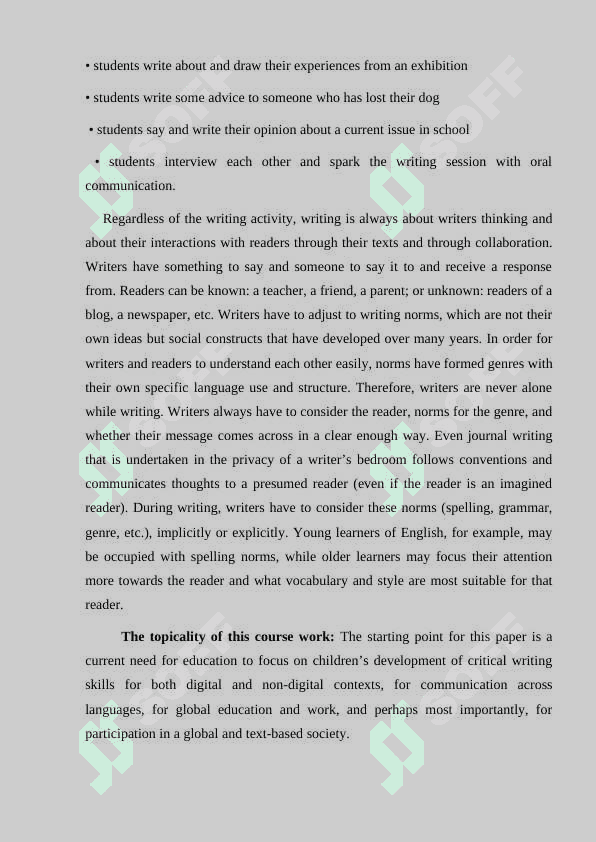 Contents of teaching writing in secondary schools 3