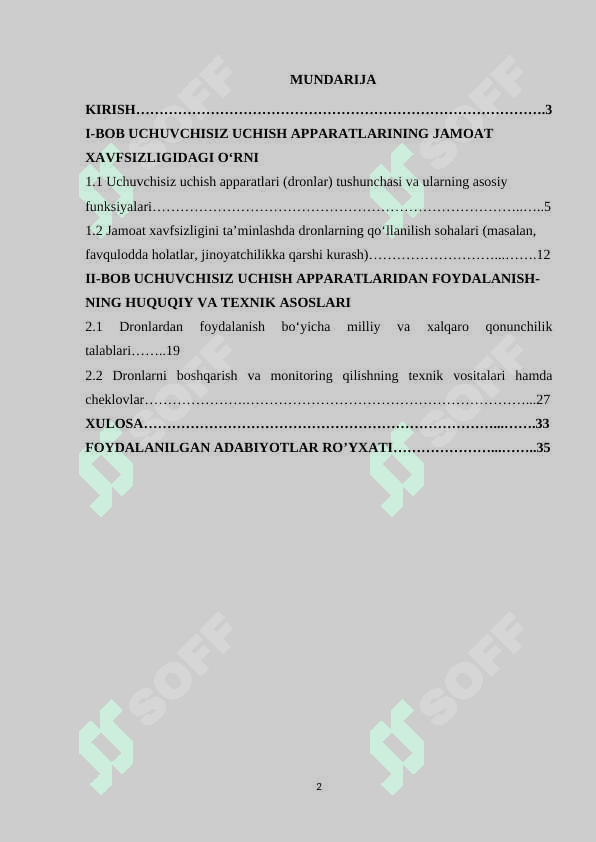 Jamoat xavfsizligini taminlashda uchuvchisiz uchish appartlaridan foydalanish 2