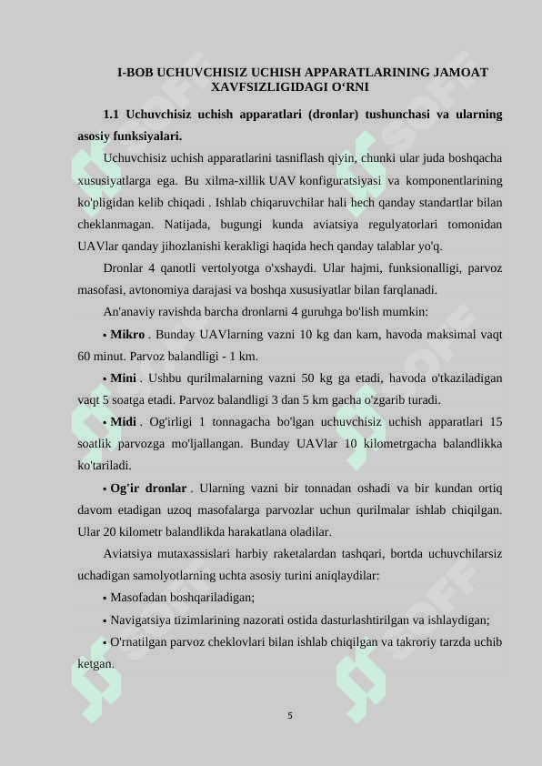 Jamoat xavfsizligini taminlashda uchuvchisiz uchish appartlaridan foydalanish 5