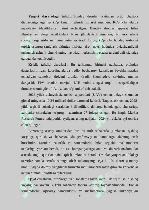 Jamoat xavfsizligini taminlashda uchuvchisiz uchish appartlaridan foydalanish 7