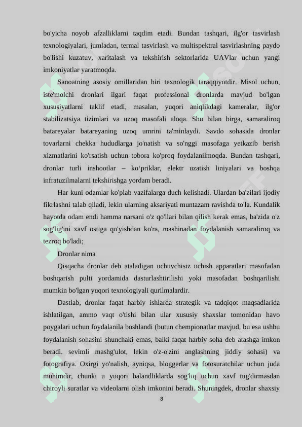 Jamoat xavfsizligini taminlashda uchuvchisiz uchish appartlaridan foydalanish 8