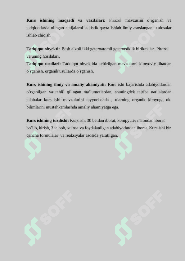 Pirazol kurs ishi 3