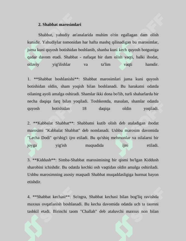 Yahudiylik ta'limoti an'ana va marosimlari. #1 5