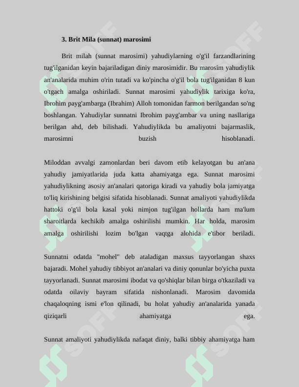 Yahudiylik ta'limoti an'ana va marosimlari. #1 8