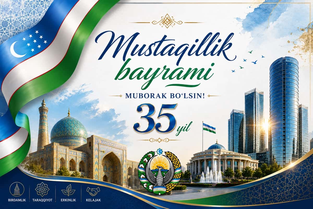 O‘zbekiston Mustaqillik Bayrami — 35 Yillik Muborak Dizayni 1