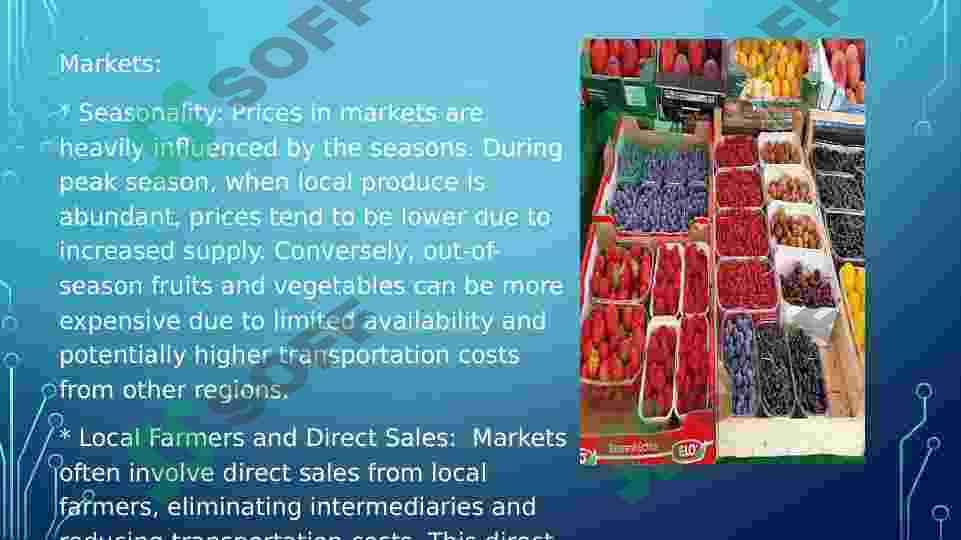 Topic: Description of the market price of fruits and vegetables 2