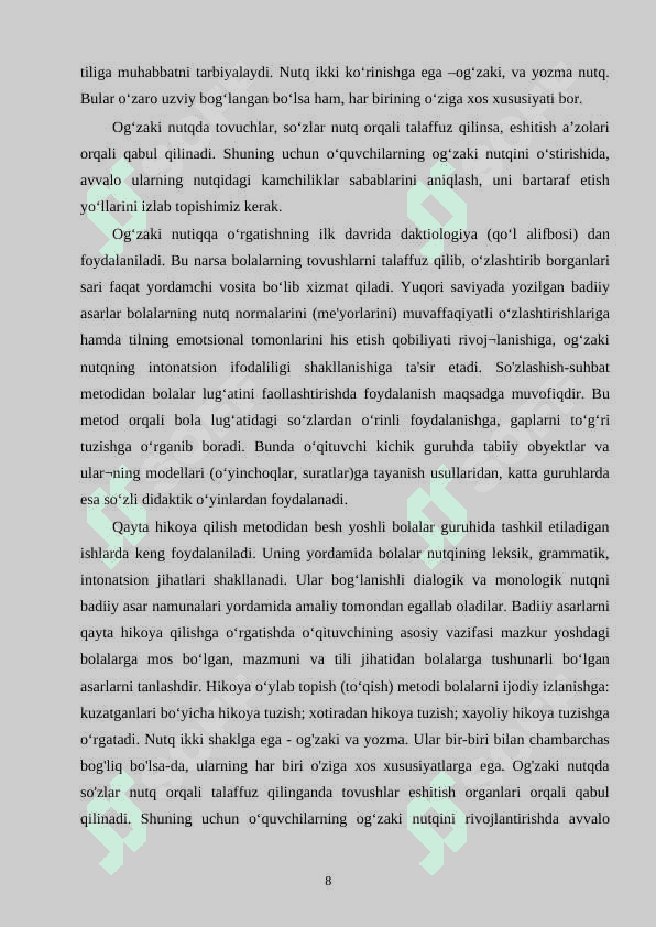 Umumtaʼlim maktablarining 2-4- sinflarda oʻzbek tili darslarida dialogik nutqni rivojlantirish usullari 8