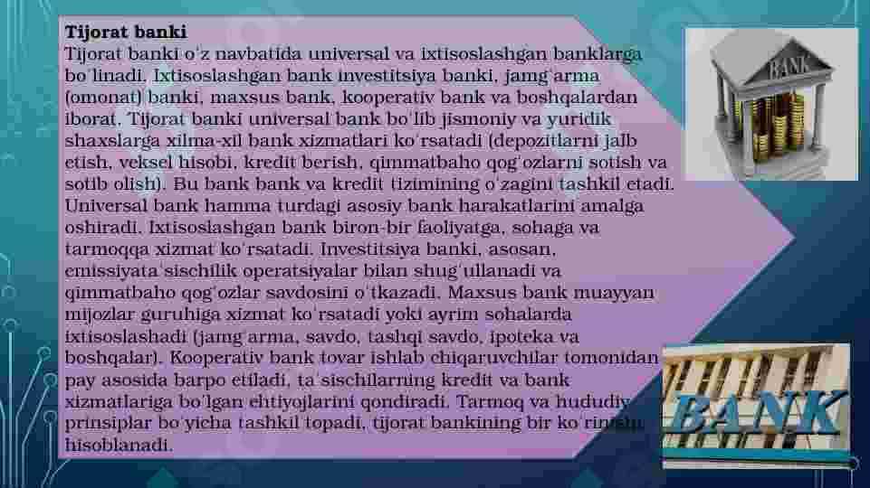 Bank tushunchasi. Dunyodagi eng yirik banklar top 10taligi. 6