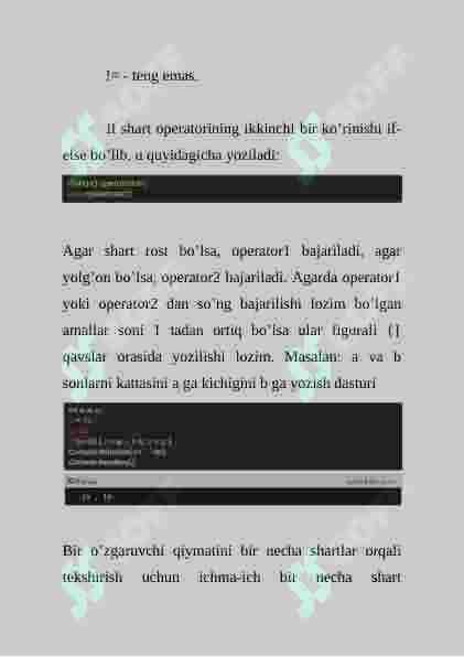 if else shart operatori , swich case(tanlash operatori) 3