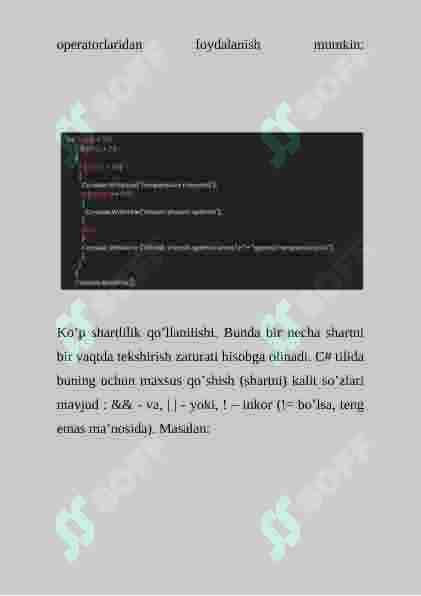 if else shart operatori , swich case(tanlash operatori) 4