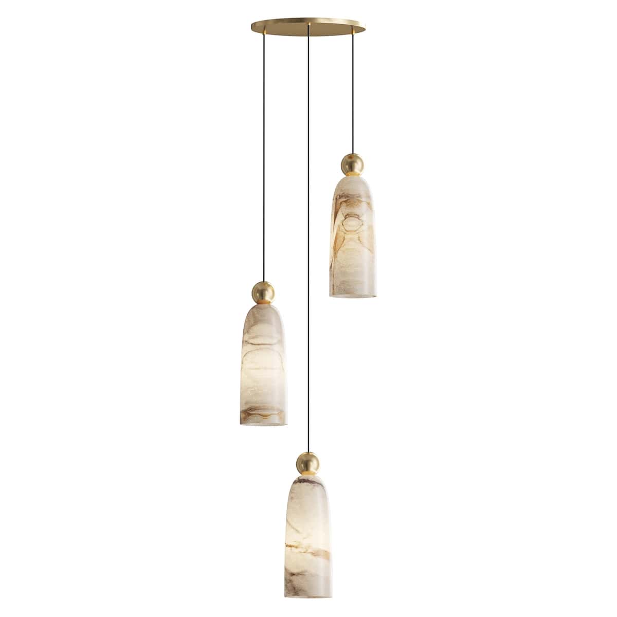 Figure Alabaster Pendant Lamp 3 heads 2