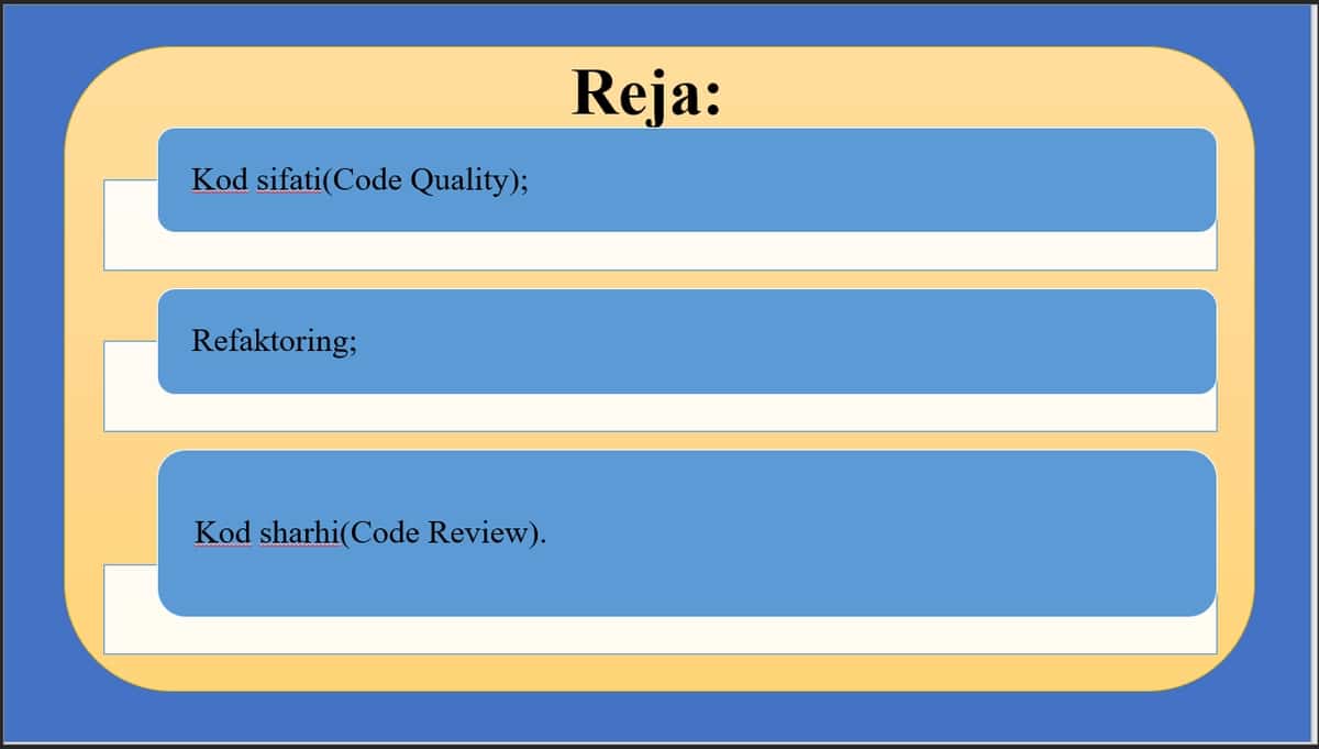 Kod sifati, refaktoring, kod sharhi (code review) 2