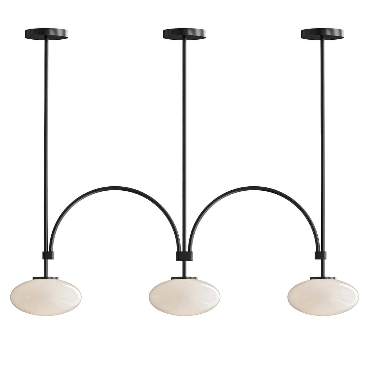 Milo Linear Brass Glass Pendant Lamp 2