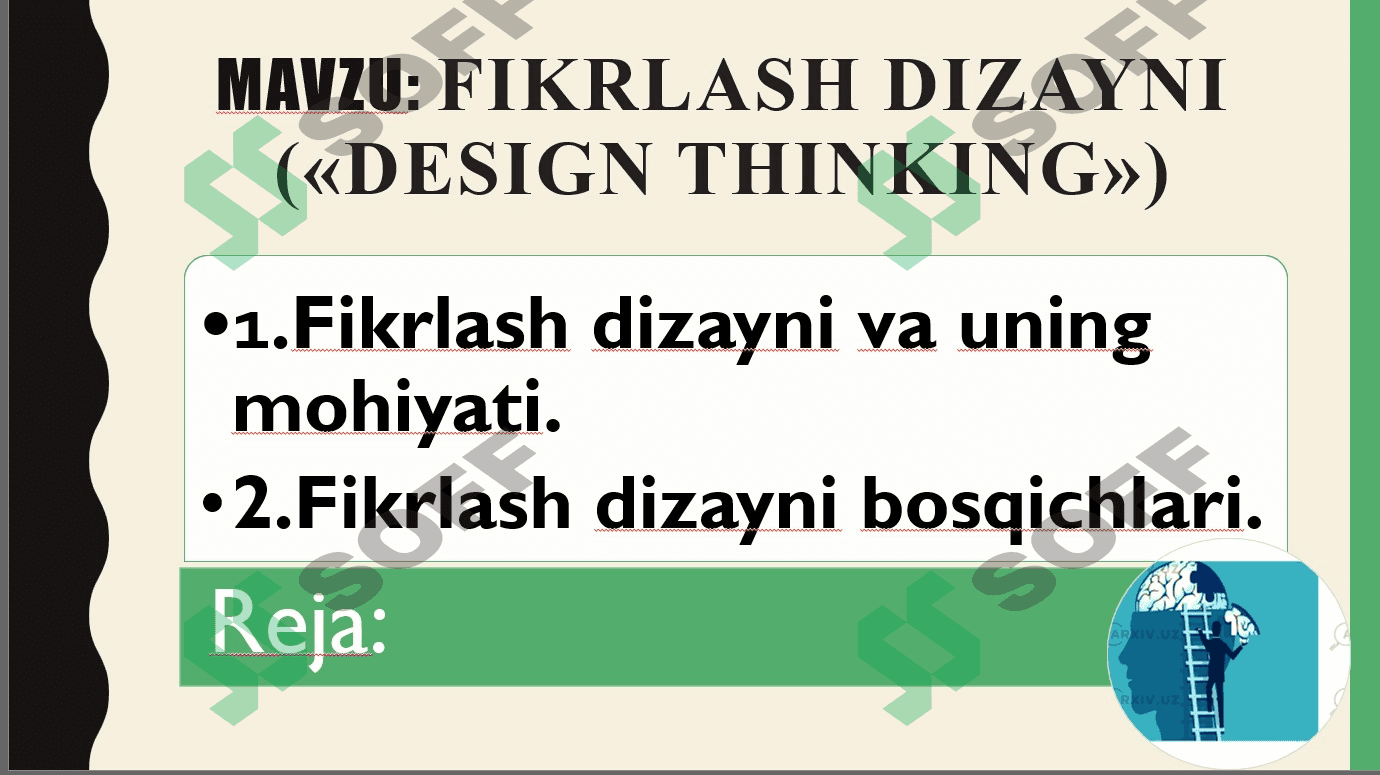 FIKRLASH DIZAYNI («DESIGN THINKING») 1