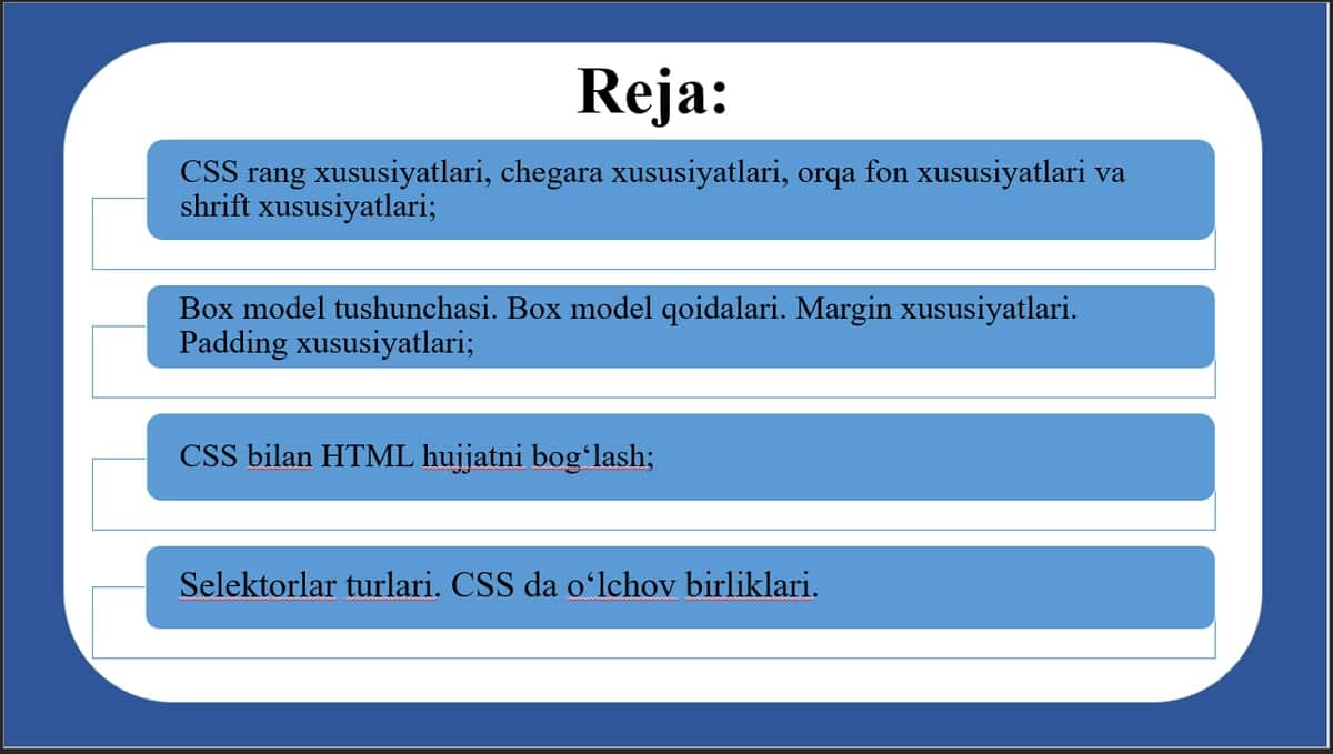 CSS yordamida sahifalarni bezash 2