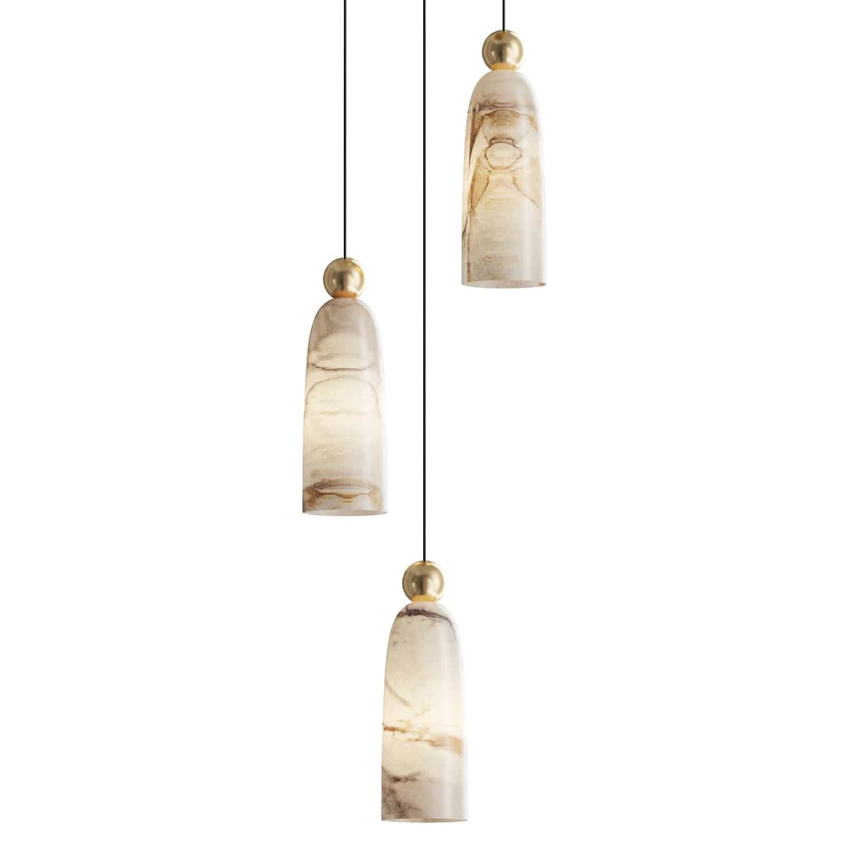 Figure Alabaster Pendant Lamp 3 heads 1