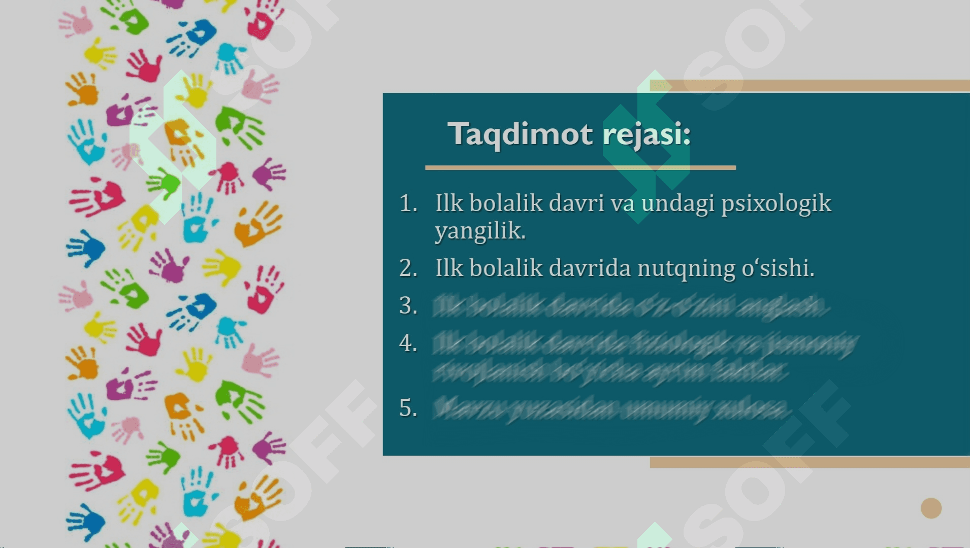Ilk bolalik davrida fiziologik va jismoniy rivojlanish. 3