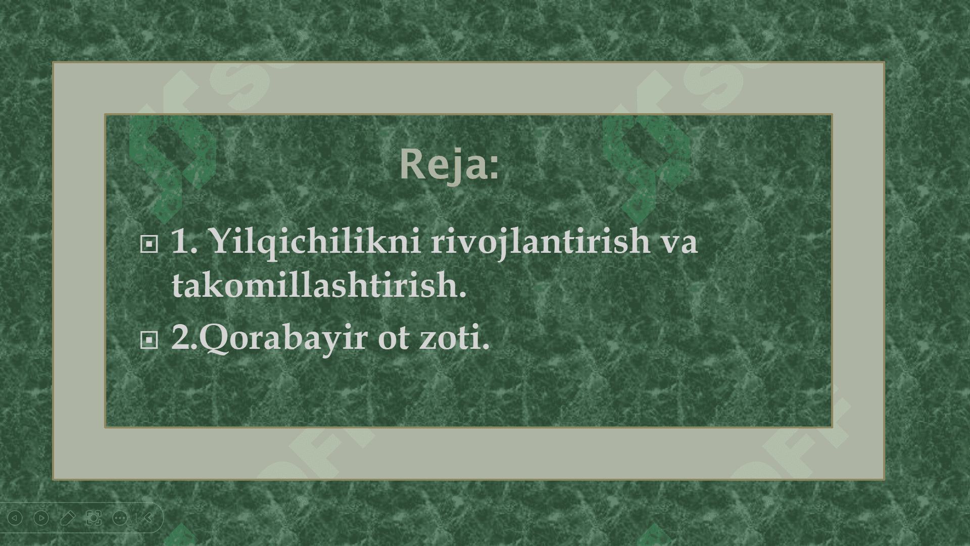 Yilqichilikni tashkil etish 1