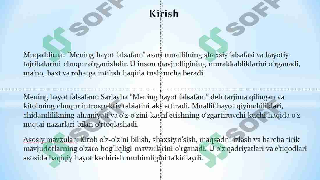 Mening hayot falsafam 3