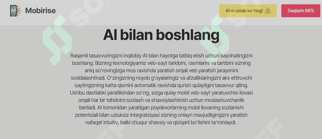 Mobirise | Web sayt yaratuvchi 1