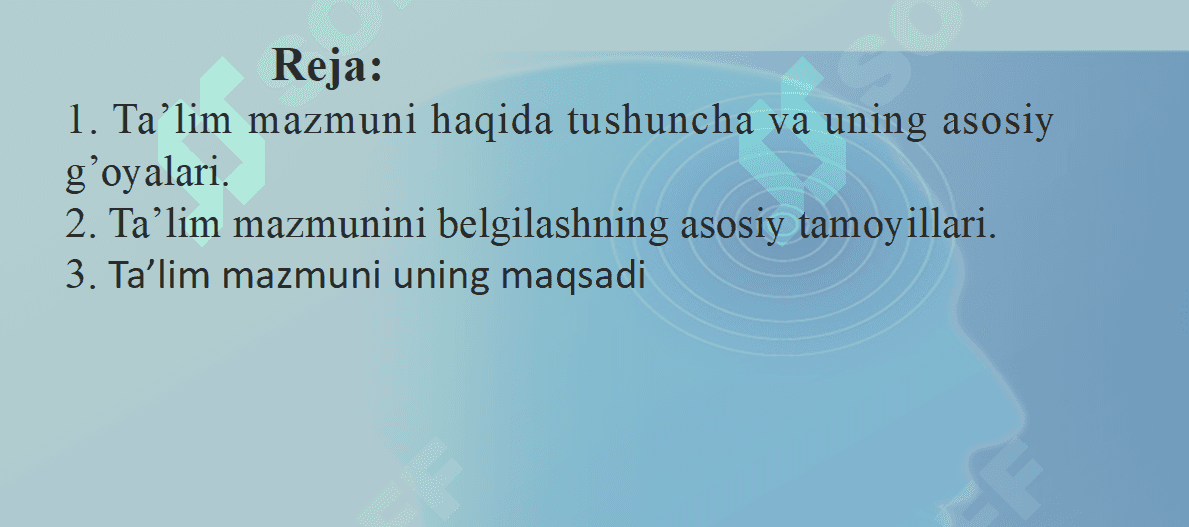 Ta'lim mazmuni 1