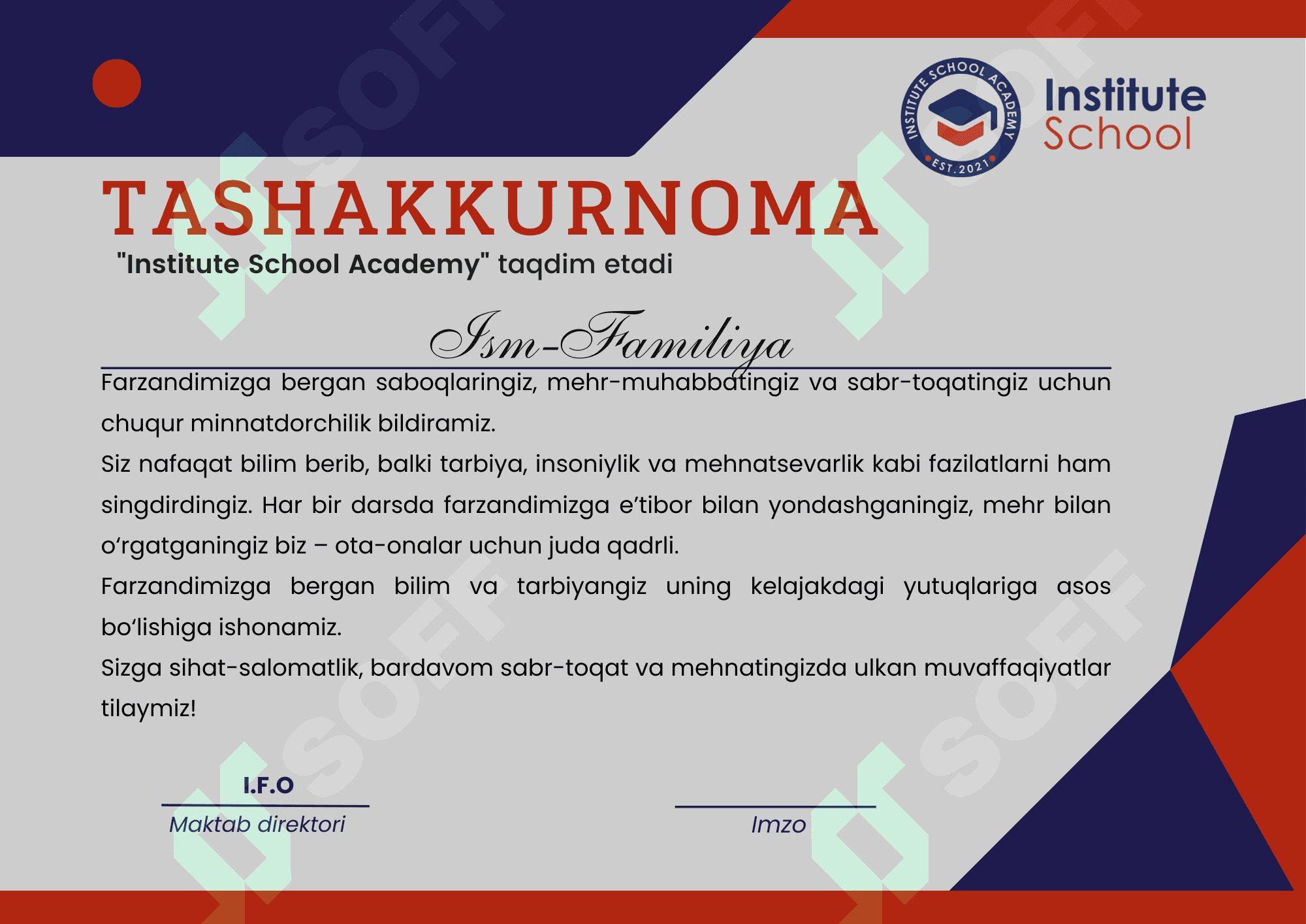 Tashkkaurnoma ota-onaga 1