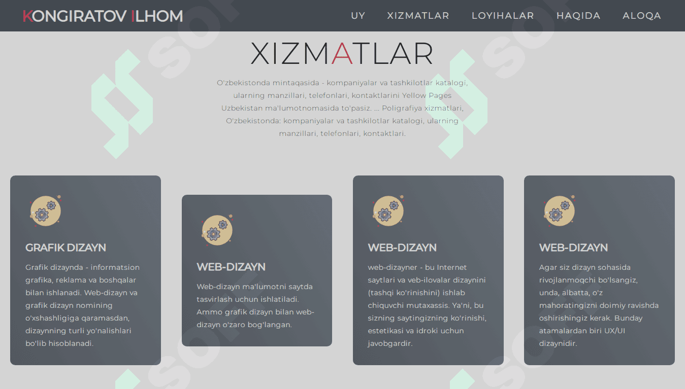 Portfolio - Web sayti 1