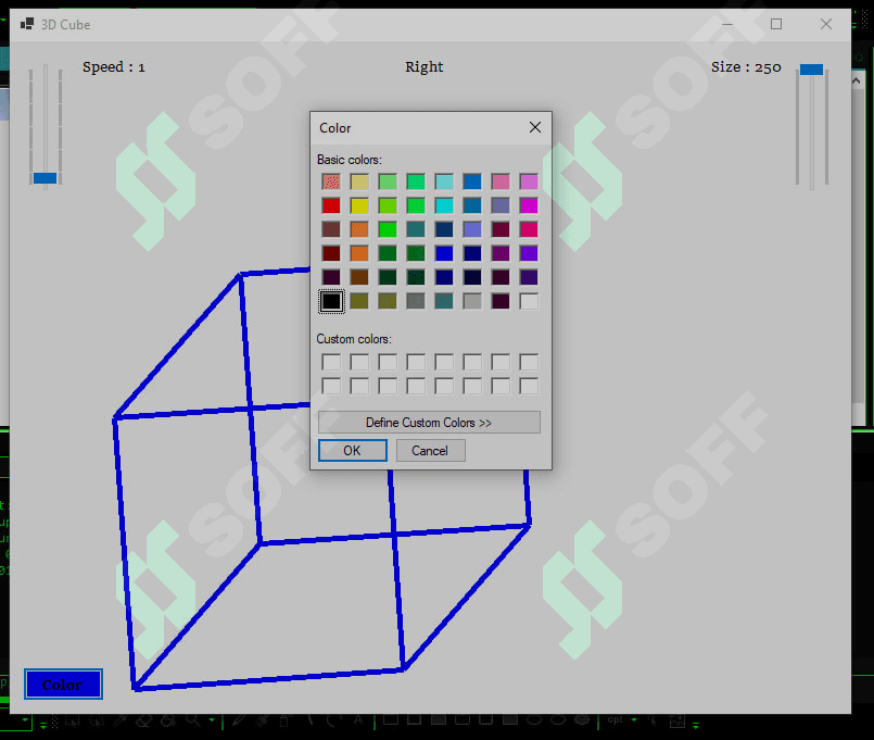 Animatsion 3D kub (3D cube), C# winform animatisya 1