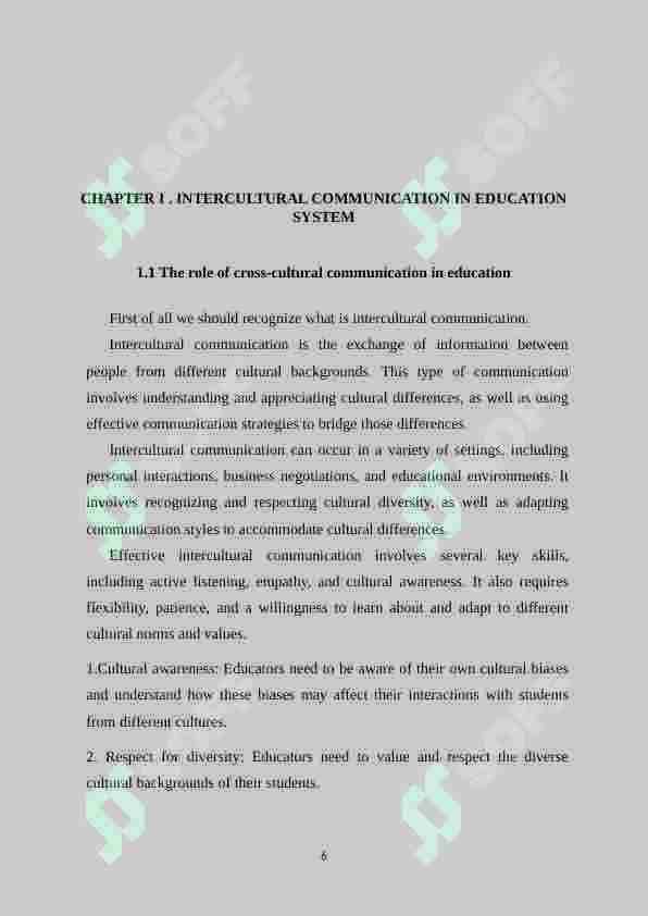 Intercultural communication in education: challenges in multiculturalism 6