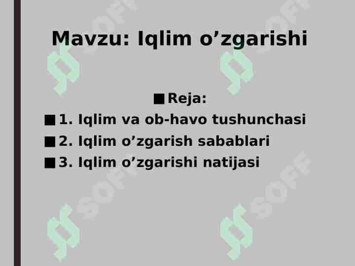 Iqlim o’zgarishi 1