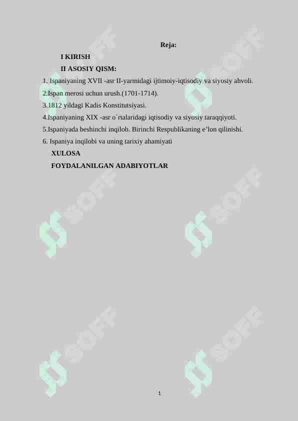 Ispaniya inqilobi va uning tarixiy ahamiyati