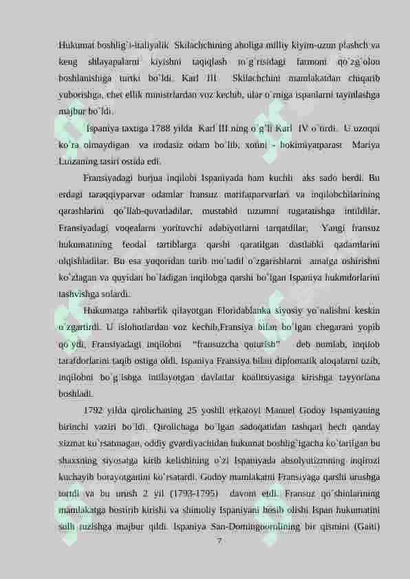 Ispaniya inqilobi va uning tarixiy ahamiyati 7