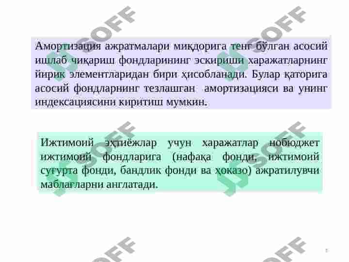 BIZNES YUITISHDA ISHLAB CHIQARISH XARAJATLARI VA MAHSULOT TANNARXI TAHLILI 6