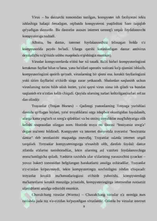 Telekommukatsiya tarmoqlarida viruslarni tarqalish modellari 8