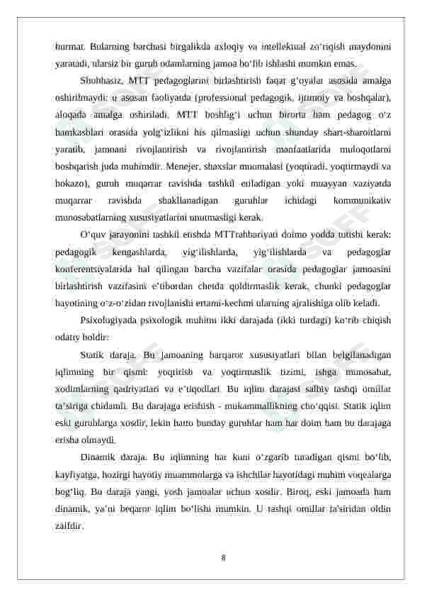 Jamoani muvaffaqiyatli boshqarishda rahbar va xodim munosabatlari 8