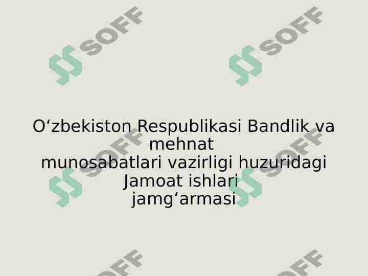 "Jamoat ishlari" jamg'armasi