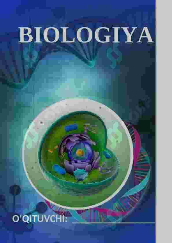 Biologiya fanidan jurnalingiz uchun chiroyli muqova 2