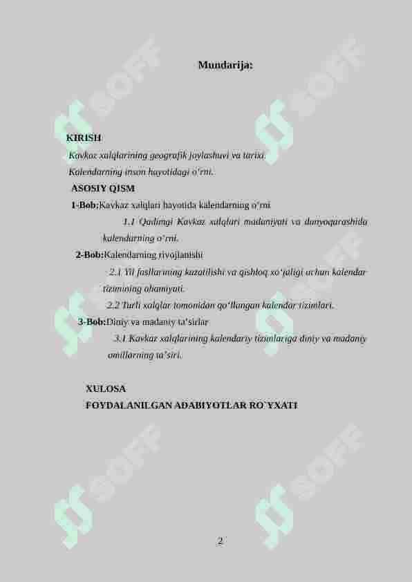 “Qadimgi kavkaz xalqlari kalendari" 2