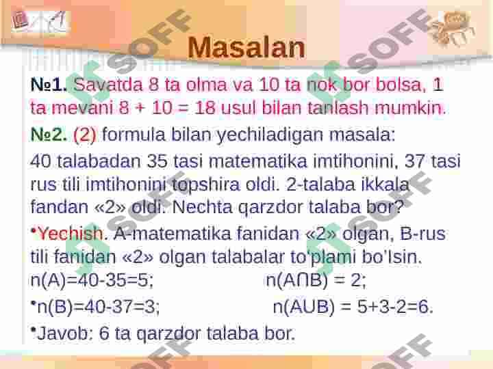 Kombinatorika qoidalari 6